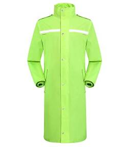 iCreek Regenmantel Wasserdichte lange Regenmanteljacke für Herren Leichte Regenbekleidung Reflektierende, wiederverwendbare Kapuze (XL, Grün) von iCreek