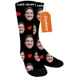 iDIY Personalisierte Socken mit Gesicht Foto - lustige socken Personalisierte Fotogeschenke für Frauen und Männer, lustige Geschenke für Geburtstage und Weihnachten,M von iDIY