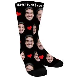 iDIY Personalisierte Socken mit Gesicht Foto - lustige socken Personalisierte Fotogeschenke für Frauen und Männer, lustige Geschenke für Geburtstage und Weihnachten,S von iDIY