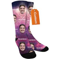 iDIY Personalisierte Socken mit Gesicht Foto - lustige socken Personalisierte Fotogeschenke für Frauen und Männer, lustige Geschenke für Geburtstage und WeihnachtenM von iDIY