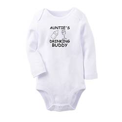 iDzn Auntie's Drinking Buddy Lustiger Strampler, neugeborene Baby Bodys, Säugling Overall, lange Outfits für Kinder von 0–12 Monaten von iDzn