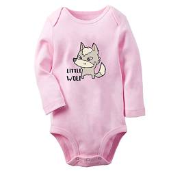 iDzn Babies Little Wolf Lustiger Strampler für Neugeborene, Baby-Bodysuits, süße Overalls für Kleinkinder, 0-12 Monate, für Kinder, lange einteilige Outfits von iDzn