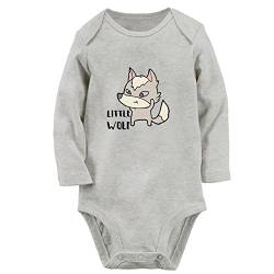 iDzn Babies Little Wolf Lustiger Strampler für Neugeborene, Baby-Bodysuits, süße Overalls für Kleinkinder, 0-12 Monate, für Kinder, lange einteilige Outfits von iDzn