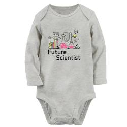 iDzn Future Scientist Lustiger Strampler, neugeborene Baby Bodys, Säugling Overall Strampelhöschen, lange Outfits für Kinder von 0–12 Monaten von iDzn