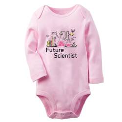 iDzn Future Scientist Lustiger Strampler, neugeborene Baby Bodys, Säugling Overall Strampelhöschen, lange Outfits für Kinder von 0–12 Monaten von iDzn