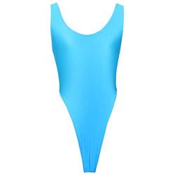 iEFiEL Damen Hydrasuit Wetlook Badeanzug Bademode Schwimmanzug Tanz Sportbody Body Bodysuit (Blau) von iEFiEL