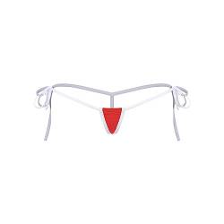 iEFiEL Damen Strings Tangas Mini Micro String Unterhose Sexy Panties Panty Unterwäsche mit Reißverschluss X Rot Einheitsgröße von iEFiEL