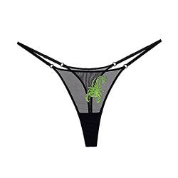 iEFiEL Fruaen Damen Micro String Tanga Mini Bikini Slip Schlüpfer sexy V-String Höschen Erotik Dessous in 8 Farben Grün Mesh L von iEFiEL