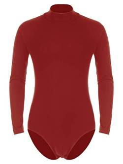 iEFiEL Herren Unterhemd Langarm Kapuzenpullover Bodysuit Mit Druckknöpfe Catsuit Im Schritt Männer Sportbody Tops Hoodie Xa Rot XL von iEFiEL