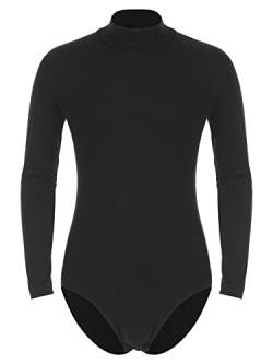 iEFiEL Herren Unterhemd Langarm Kapuzenpullover Bodysuit Mit Druckknöpfe Catsuit Im Schritt Männer Sportbody Tops Hoodie Xa Schwarz 3XL von iEFiEL