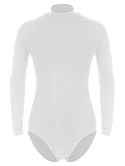 iEFiEL Herren Unterhemd Langarm Kapuzenpullover Bodysuit Mit Druckknöpfe Catsuit Im Schritt Männer Sportbody Tops Hoodie Xa Weiß 4XL von iEFiEL