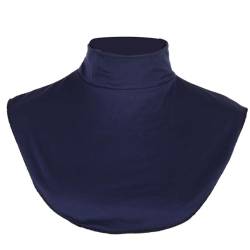 iEFiEL Modische Damen Blusenkragen Einsatz Streifen Rollkragen Kragen für Blusen und Pullover weich Baumwolle Abnehmbare Shirt Navy blau D One Size von iEFiEL