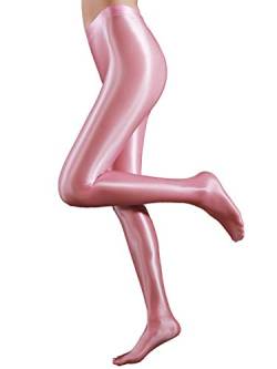 iEFiEL Topmodisch Damen glänzende Strumpfhose Blickdichte Silk Strumpfhosen Tanzstrumpfhose 70den Strümpfe Frauen Shaping Socken Öl Socken Shiny gr. M-XL Rosa L von iEFiEL