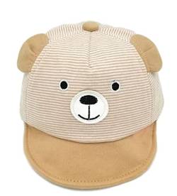 Baby Baseball Cap 3-12 Monaten Baseballmütze Baumwolle Babymütze Schirmmütze Schiebermütze schnell-trocknend Baseball Kappen Anti-UV Sport Cap Sonnenhut Sommerhut für Baby Jungen Mädchen (Bär Khaki) von iEasey