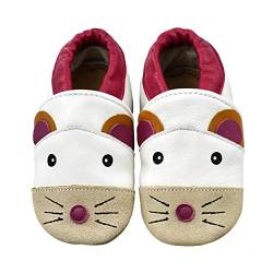 iEvolve Baby Babyschuhe Wildledersohle Baby Lederschuhe Lauflernschuhe Krabbelschuhe Vielzahl Art(BeigeMaus,12-18 Monate) von iEvolve