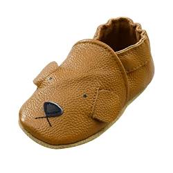 iEvolve Baby Babyschuhe Wildledersohle Baby Lederschuhe Lauflernschuhe Krabbelschuhe Vielzahl Art(BraunBär,18-24 Monate) von iEvolve