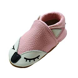 iEvolve Baby Babyschuhe Wildledersohle Baby Lederschuhe Lauflernschuhe Krabbelschuhe Vielzahl Art(Rosa Fuchs,6-12 Monate) von iEvolve