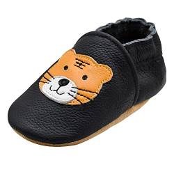 iEvolve Baby Mädchen Jungen Elefant Babyschuhe Baby Weiche Sohle Lederschuhe Baby Lauflernschuhe Krabbelschuhe(Braun Tiger,0-6 Monate) von iEvolve