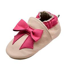 iEvolve Baby Mädchen Jungen Elefant Babyschuhe Baby Weiche Sohle Lederschuhe Baby Lauflernschuhe Krabbelschuhe(Rosa Krawatte),12-18 Monate von iEvolve