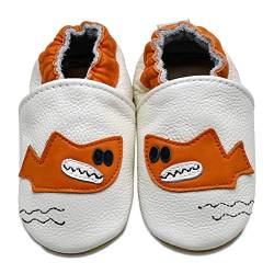 iEvolve Baby Mädchen Jungen Elefant Babyschuhe Baby Weiche Sohle Lederschuhe Baby Lauflernschuhe Krabbelschuhe(Weiß Hai,6-12 Monate) von iEvolve