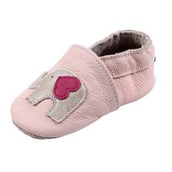 iEvolve Baby Mädchen Jungen Sterne Babyschuhe Baby Weiche Sohle Lederschuhe Baby Lauflernschuhe Krabbelschuhe(RosaElefant,0-6 Monate) von iEvolve