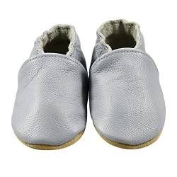 iEvolve Babyschuhe Baby Krabbelschuhe Baby Lauflernschuhe Kinder Hausschuhe aus weichem Leder Einfarbig für Mädchen und Jungen(Hellblau,18-24 Monate) von iEvolve