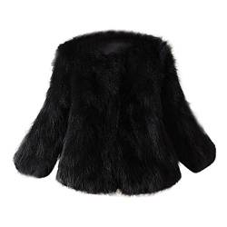 iHENGH Women's Autumn Winter Comfortable Coat Casual Fashion Jacket Women Faux Fur Soft Fur Coat Jacket Fluffy Winter Vest Outerwear (M, Schwarz) von iHENGH