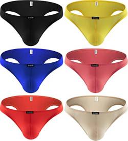 iKingsky Brasilianischer Rücken Slips Gestreift Halb Zurück Bikini-Unterwäsche Sexy Niedrigen Taillen Halber Schlupf Unterhose Hüft-Slips für Männer (X-Large, 6er Pack) von iKingsky