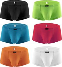 iKingsky Herren Retroshorts aus Modal Ausbuchtung Unterwäsche Sexy Uiedrigen Taillen Unterhose fur Männer (Mittel, 6er Pack) von iKingsky