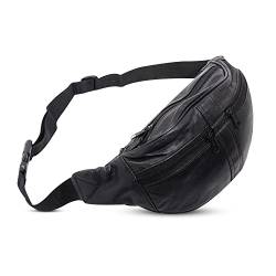 Bauchtasche/Hüfttasche Echt-Leder (schwarz) von iMPEX
