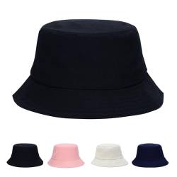 iMeshbean Fischerhut Damen Herren, Sonnenhut Unisex Bucket Hat Baumwolle Faltbarer Sommerhut Freizeithut Anglerhut Fischerhüte Outdoor Hut für Wandern, Camping, 58 cm (Schwarz) von iMeshbean