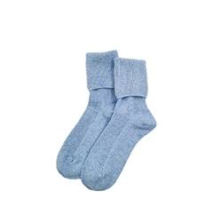 iMongol Bettsocken aus 100 % reinem Kaschmir für Damen, Frau, Mutter, glatte Zehen und Ferse von Hand genäht, warme und gemütliche Socken, Einheitsgröße (1 Paar), blau, 4-9 von iMongol