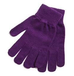 iMongol unverkennbare Handschuhe/Fäustlinge für Damen, 100 % reines Kaschmir, warme Wolle violett dunkelviolett von iMongol