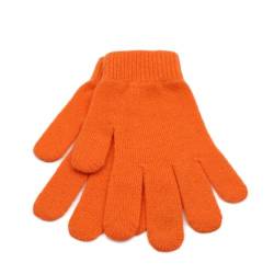 iMongol - Pure Kaschmir-Handschuhe für Damen, volle Finger, Fäustlinge, warme Wolle, Orange, 85 von iMongol
