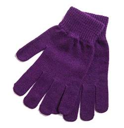 iMongol - Pure Kaschmir-Handschuhe für Damen, volle Finger, Fäustlinge, warme Wolle, dunkelviolett, 85 von iMongol