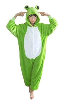 iNewbetter Halloween-Kostüme Schlafanzug Kostüm Cosplay Kigurumi Onesie Pyjama Frosch, Dunkelgrüner Frosch, S von iNewbetter