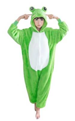 iNewbetter Halloween-Kostüme Schlafanzug Kostüm Cosplay Kigurumi Onesie Pyjama Frosch, Dunkelgrüner Frosch, XL von iNewbetter