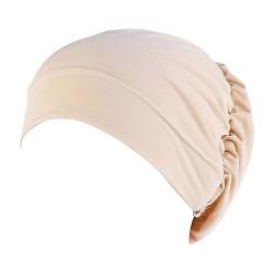 Tennis Griffband Neon Chemo-Hüte, Stirnband, muslimischer Turban-Schal, weicher, lässiger Haarbezug Schweißbänder Stirn Herren (Beige, One Size) von iOoppek