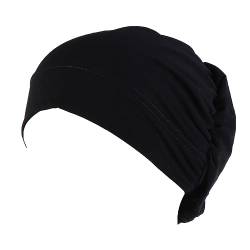 Tennis Griffband Neon Chemo-Hüte, Stirnband, muslimischer Turban-Schal, weicher, lässiger Haarbezug Schweißbänder Stirn Herren (Black, One Size) von iOoppek