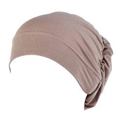 Tennis Griffband Neon Chemo-Hüte, Stirnband, muslimischer Turban-Schal, weicher, lässiger Haarbezug Schweißbänder Stirn Herren (Khaki, One Size) von iOoppek