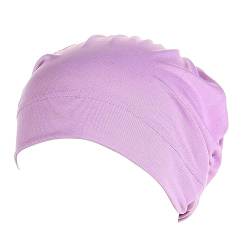 Tennis Griffband Neon Chemo-Hüte, Stirnband, muslimischer Turban-Schal, weicher, lässiger Haarbezug Schweißbänder Stirn Herren (Purple, One Size) von iOoppek