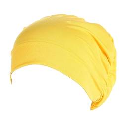 Tennis Griffband Neon Chemo-Hüte, Stirnband, muslimischer Turban-Schal, weicher, lässiger Haarbezug Schweißbänder Stirn Herren (Yellow, One Size) von iOoppek