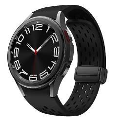 Magnetisches Uhrenarmband kompatibel mit Samsung Galaxy Watch 6/5/5pro/4 Classic 40 mm/44 mm/45 mm/47 mm 43 mm/42 mm/46 mm, Silikon-Sport-Ersatzband von iPartsonline