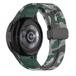 Silikon-Magnetarmband kompatibel für Samsung Galaxy Wacth 5/4 40 mm 44 mm/Watch 5 Pro 45 mm 20 mm Sport Camo/Camouflage Ersatzarmband von iPartsonline