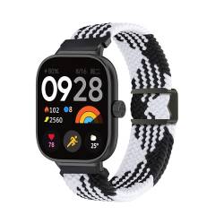 iPartsonline Magnetisches Uhrenarmband aus Nylon, kompatibel mit Xiaomi Redmi Watch 4/Xiaomi Band 8 Pro, geflochtenes Sport-Solo-Schlaufen-Stretch-Armband von iPartsonline