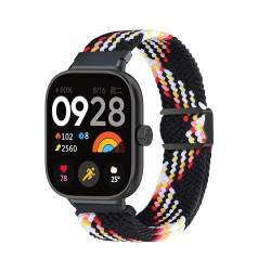 iPartsonline Magnetisches Uhrenarmband aus Nylon, kompatibel mit Xiaomi Redmi Watch 4/Xiaomi Band 8 Pro, geflochtenes Sport-Solo-Schlaufen-Stretch-Armband von iPartsonline