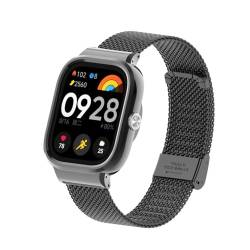 iPartsonline Metall-Uhrenarmband, kompatibel mit Xiaomi Redmi Watch 4, Edelstahl, Milanaise-Gewebe, Uhrenarmband mit schützender Stoßfängerabdeckung von iPartsonline