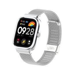 iPartsonline Metall-Uhrenarmband, kompatibel mit Xiaomi Redmi Watch 4, Edelstahl, Milanaise-Gewebe, Uhrenarmband mit schützender Stoßfängerabdeckung von iPartsonline