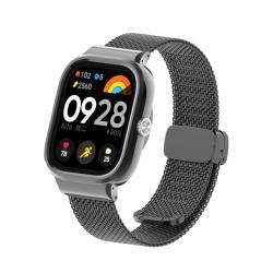 iPartsonline Metall-Uhrenarmband, kompatibel mit Xiaomi Redmi Watch 4, Edelstahl-Mesh-Schleifenarmband mit Schutzhülle von iPartsonline