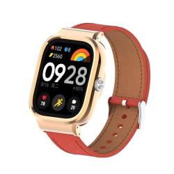 iPartsonline Uhrenarmband aus Leder, kompatibel mit Xiaomi Redmi Watch 4 Smartwatch mit Schutzhülle, Ersatz-Uhrenarmband von iPartsonline